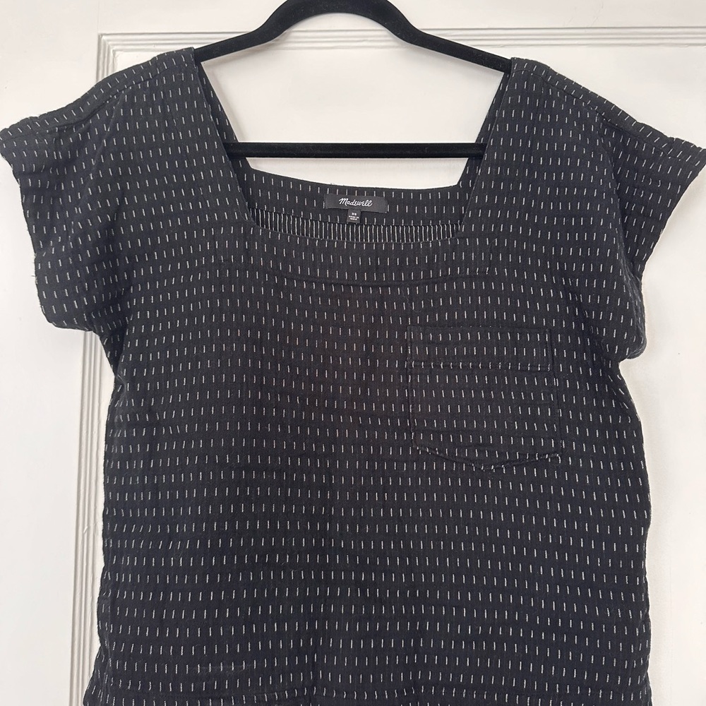Madewell XS Black Patterned Women's Top